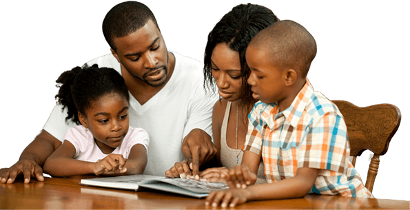 Family reading a book Family reading a book